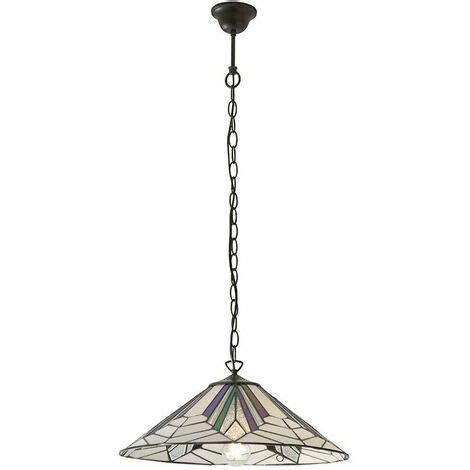 Tiffany Glass Hanging Ceiling Pendant Light Bronze Chain Deco Lamp Shade i00077