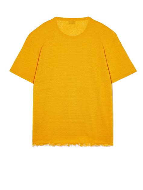 Linen Knit T-shirt in orange | Alanui Official Website