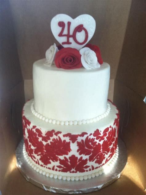 11 Cakes For 40th Work Anniversary Photo - 40th Wedding Anniversary Cake, 40th Anniversary Cake ...