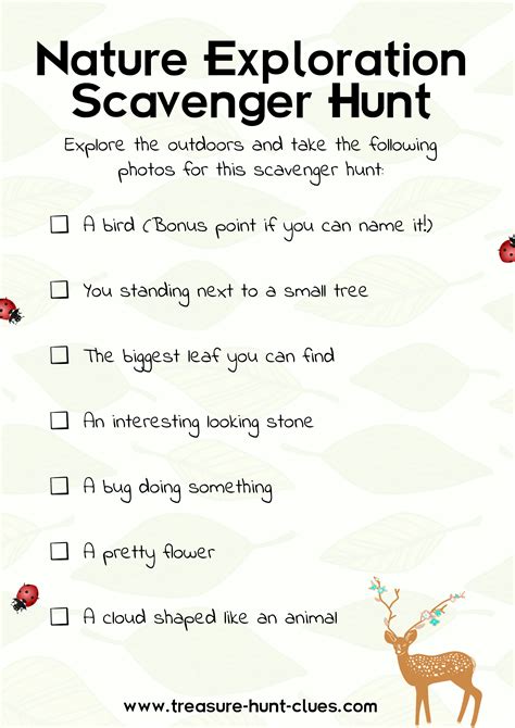 Outdoor Scavenger Hunt - Ideas and Clues - treasure-hunt-clues