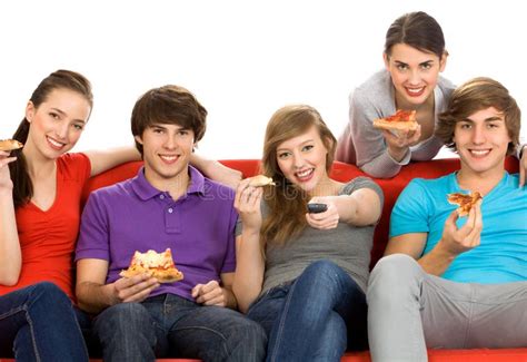 Friends watching TV stock image. Image of isolated, leisure - 14295407