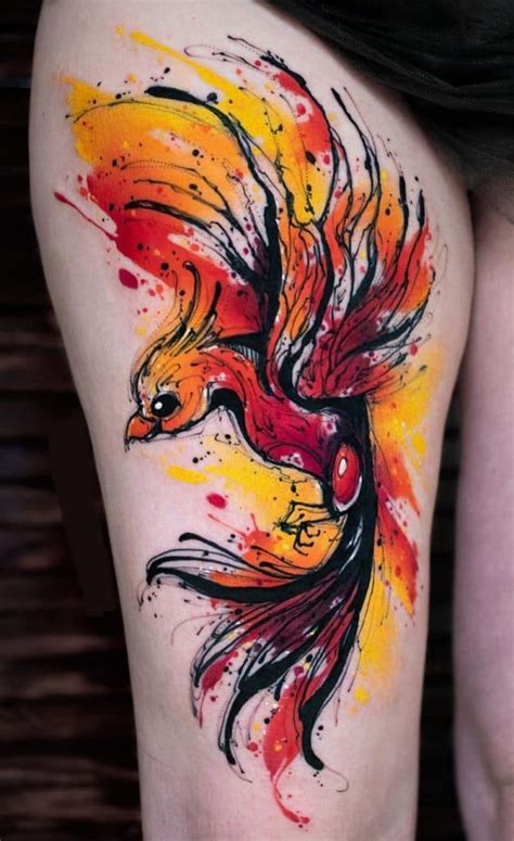 40+ Watercolor Phoenix Tattoo Ideas