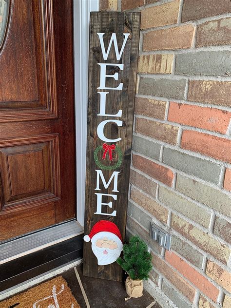 Welcome Porch Leaner Christmas Sign Santa Claus Christmas Home - Etsy