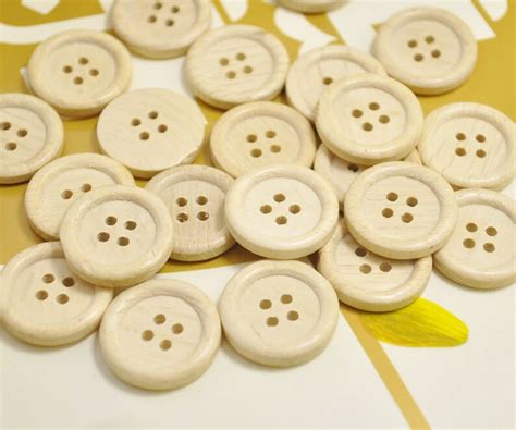 20mm Round Wood Buttons Pack of 50pcs Natural Unfinished - Etsy