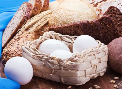 Bread, Flour And Eggs All Baking Bread Stock Image - Image of food, measuring: 26271899