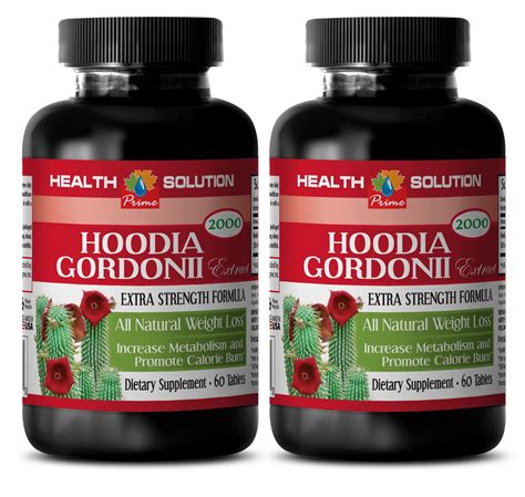 Hoodia Supplement HOODIA GORDONII EXTRACT 2000 Fat Burners For Women 2 Bottles 120 Tablets ...