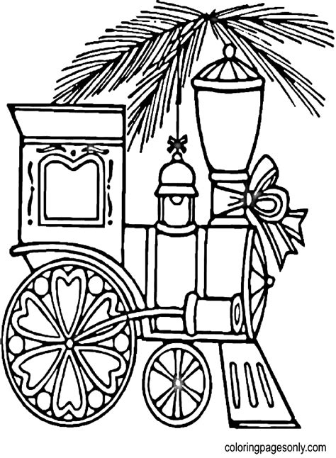 Christmas Train Coloring Page - Free Printable Coloring Pages