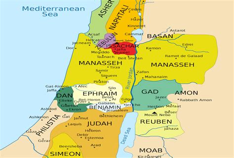 Map Of The 12 Tribes Of Israel