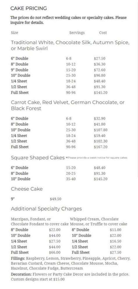 Hillcrest Bakery menu in Bothell, Washington, USA