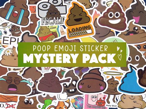 POOP Emoji Sticker Pack Funny Poop Emoji Stickers Fun - Etsy