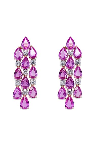 Pear Shape Pink Sapphire Earrings - Bayco