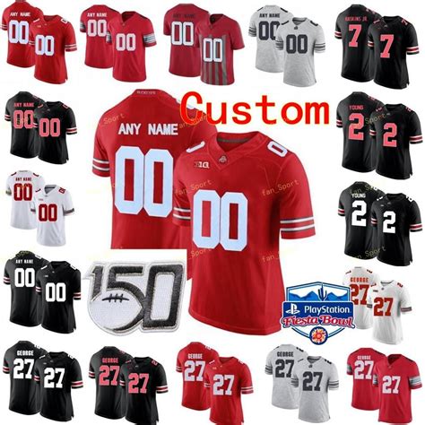 2021 Custom Ohio State Buckeyes College Football Jersey 1 Justin Fields 14 KJ Hill Jr. 15 ...