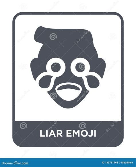 Liar Emoji Icon in Trendy Design Style. Liar Emoji Icon Isolated on White Background Stock ...