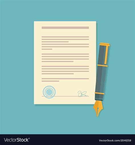 Contract sign Royalty Free Vector Image - VectorStock