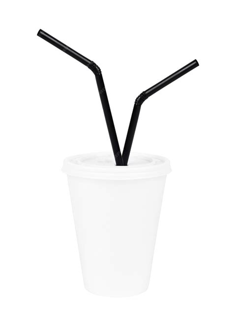 Premium Photo | Paper cup and black drinking straw