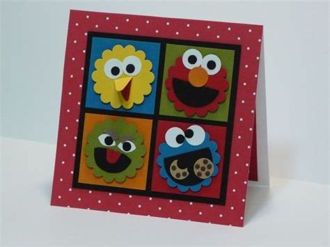 Handmade Birthday Cards, Punch Art Cards, Card Art, Paper Punch, Sesame Street Crafts, Kids ...