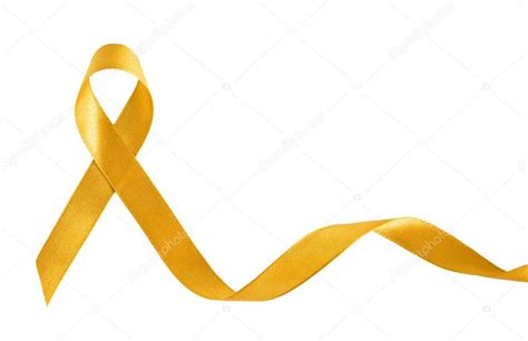 Gold Ribbon for Childhood Cancer with copy space — Stock Photo ...