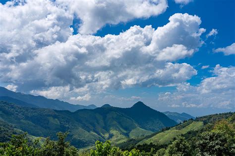 Nature View Wide angle of mountains blue sky and white clouds 37145409 ...