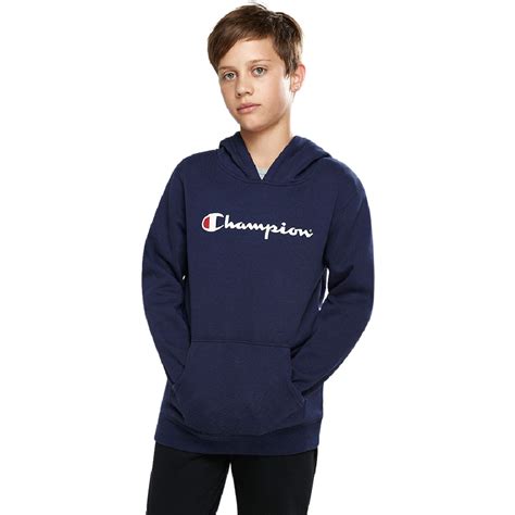 Champion | Kids Script Hoodie (Navy) - FOMO