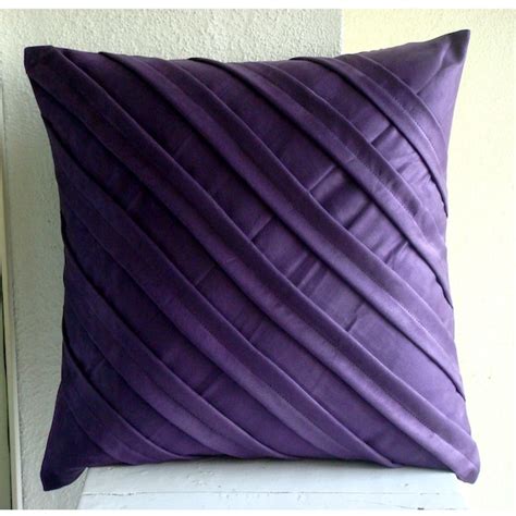 Handmade Purple Pillows Cover Textured Pintucks Solid Color