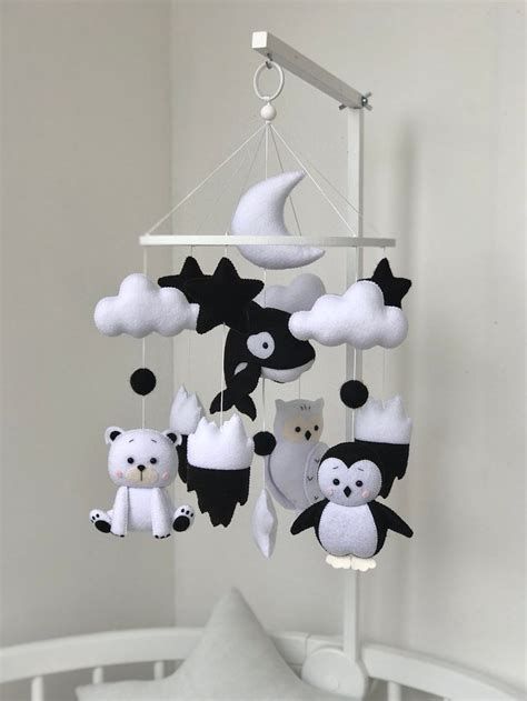 Black and White Mobile Black Baby Mobile Black Nursery - Etsy