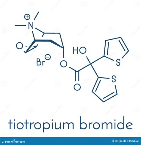 Tiotropium Bromide Chronic Obstructive Pulmonary Disease COPD Drug Molecule. Skeletal Formula ...