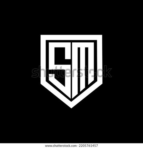 Sm Letter Logo Design Black Background Stock Vector (Royalty Free ...