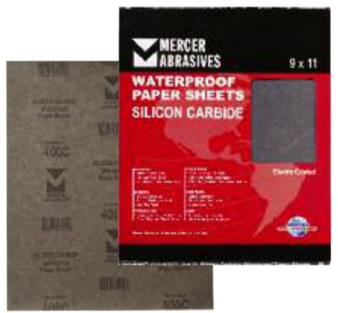 Silicon Carbide Waterproof Sandpaper Sheets - 9 x 11 - A-Weight, Grit ...