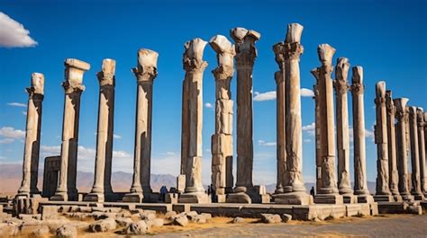 Premium AI Image | Columns and ruins of Apadana Palace Persepolis Iran