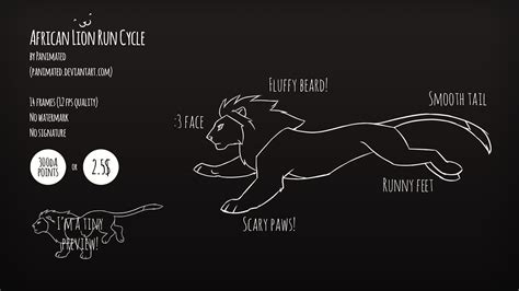 Lion Run Cycle Animation Template by Panimated on DeviantArt