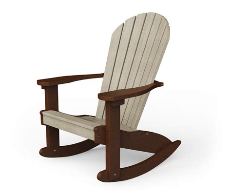 Poly Adirondack Rocking Chair With Wood Grain Finish - YardCraft