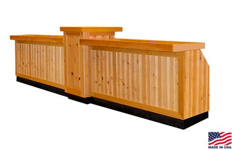 Knotty Pine Bar, Double w/ 1 Pedestal | Ampa Events