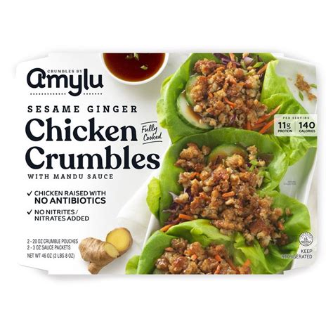 Sesame Ginger Chicken Crumbles, Antibiotic Free - Amylu Foods in 2024 | Sesame ginger, Ginger ...