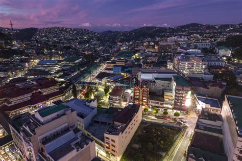 Baguio City, Philippines - Aerial of the City of Baguio in the Evening Stock Image - Image of ...