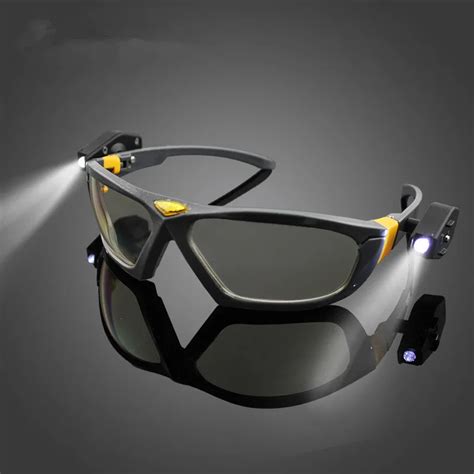 Bright LED Lights Safety Goggles Night Reading Eye Glasses for Safe ...