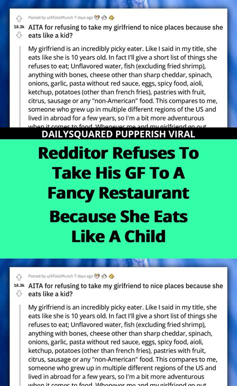 Redditor refuses to take his gf to a fancy restaurant because she eats like a child – Artofit