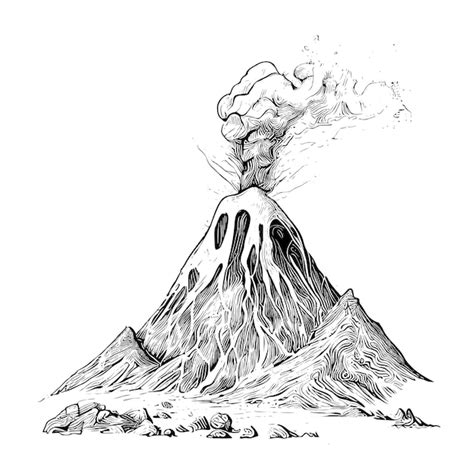 Volcano Coloring Pages Lava Drawing Sketch Composite - vrogue.co