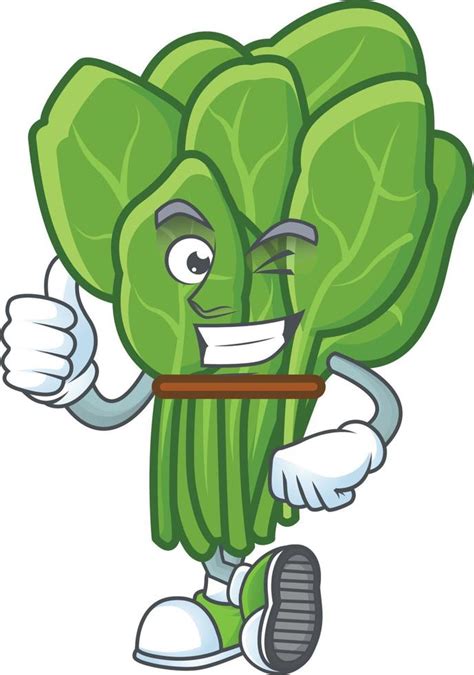 Spinach cartoon character style 19830025 Vector Art at Vecteezy