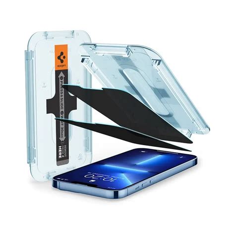 Spigen GlasTR EZ FIT Privacy Tempered Glass Screen Protector for iPhone ...