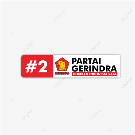 Pegatina Del Logotipo Del Partido Gerindra Número De Serie 2 Elecciones ...