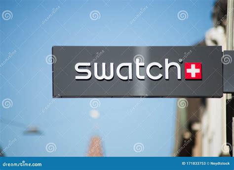 Swatch Logo on Signboard on Store Front in the Street Editorial Stock Photo - Image of front ...