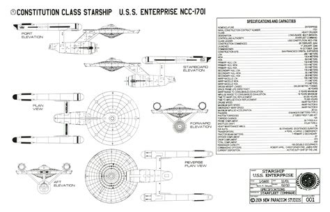 Star Trek Blueprints: Constitution Class Starship - U.S.S. Enterprise ...