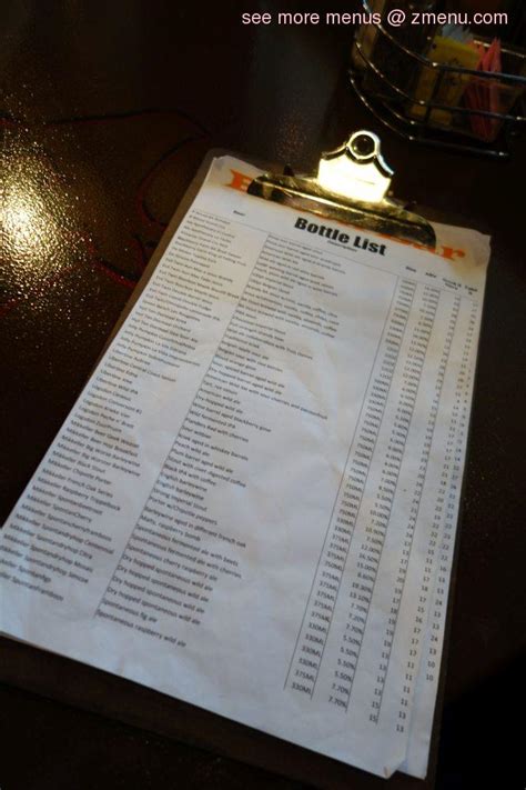 Menu at Bacon Bar, Las Vegas, N Rancho Dr