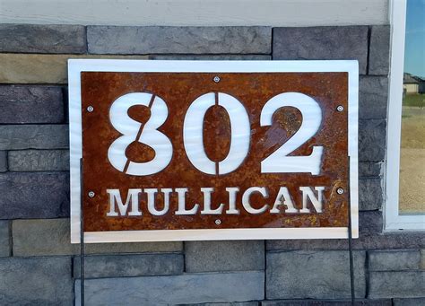 Rustic Metal Address Number Sign, House Number on Yard Stake, Address ...