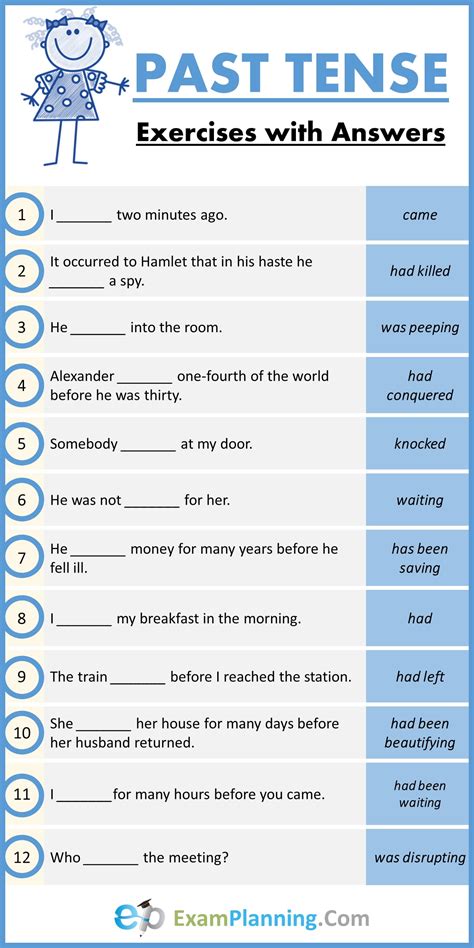 Past Tense Exercises with Answers - ExamPlanning