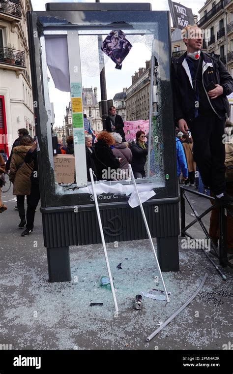 Paris, France, April 13, 2023, protests, demonstrations against ...