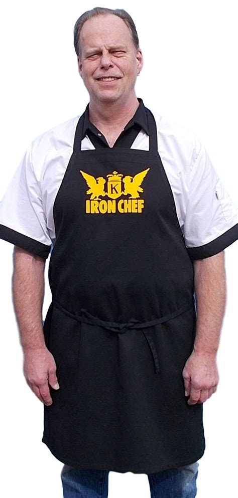 Black Cooking Apron Iron Chef Novelty Kitchen Aprons For Men And Women