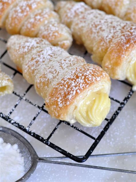 Italian Cream Stuffed Cannoncini (Cream Horns) | Recipe | Puff pastry desserts, Italian pastries ...