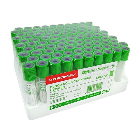 Vitromed Blood Collection Tube, Green Heparin, 2ml – Progressive Medical Corporation