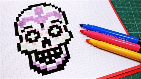 Halloween Pixel Art - How To Draw Sugar Skull #pixelart